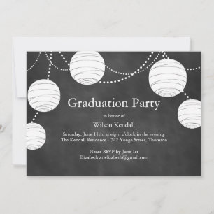 Chalkboard Party Lanterns Abschluss Einladung