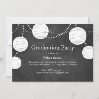 Chalkboard Party Lanterns Abschluss Einladung