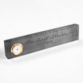 Chalkboard Pattern Business Namplate "Clock" Namensplakette
