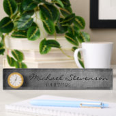 Chalkboard Pattern Business Namplate "Clock" Namensplakette