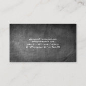 Chalkboard Pattern Gray Trendy Business Card Visitenkarte (Rückseite)