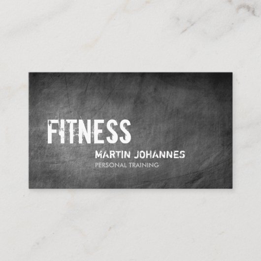 Chalkboard Pattern Personal Trainer Business Card Visitenkarte (Vorderseite)