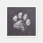 Chalkboard Paw Print - Puppy Pawty - Hund Geburtst Serviette (Vorderseite)
