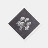 Chalkboard Paw Print - Puppy Pawty - Hund Geburtst Serviette (Ecke)