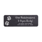 Chalkboard Paw Print Rustikal Rücksendeadresse Lab (Vorne)