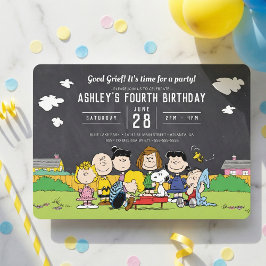 Chalkboard Peanuts Charlie Brown und Gang Birthday Einladung