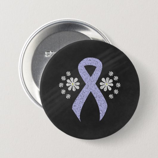 Chalkboard Periwinkle Ribbon Button (Vorne & Hinten)
