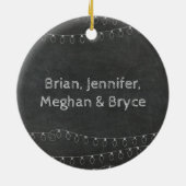 Chalkboard Personalisiert Deck the Halls Keramik Ornament (Hinten)