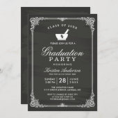 Chalkboard Pharmacy School Graduation Party Einladung (Vorne/Hinten)