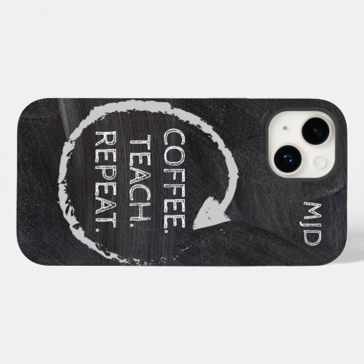 Chalkboard Phrase Monogram Case-Mate iPhone Hülle (Rückseite (Horizontal))