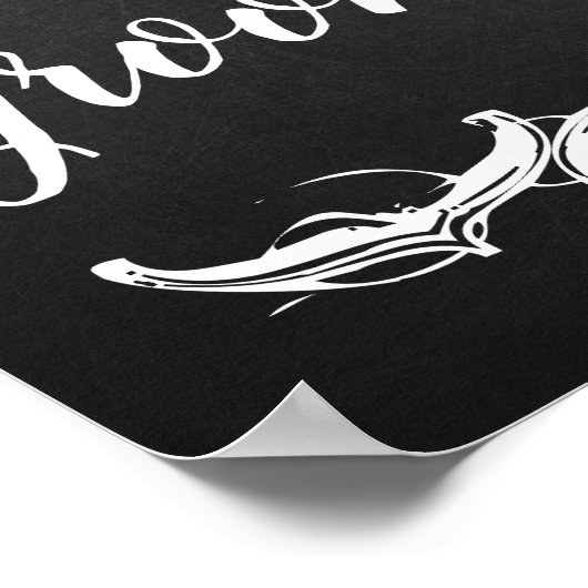 Chalkboard Pick a Seat Either Side Hochzeitszeiche Poster (Ecke)