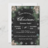 Chalkboard Pinecones Weihnachts-Party Einladung (Vorderseite)