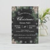 Chalkboard Pinecones Weihnachts-Party Einladung (Stehend Vorderseite)
