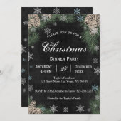 Chalkboard Pinecones Weihnachts-Party Einladung (Vorne/Hinten)