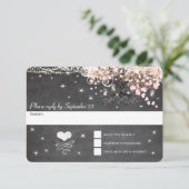 Chalkboard Pink Heart Leaf Tree UAWG RSVP Karte (Stehend Vorderseite)