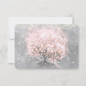 Chalkboard Pink Heart Leaf Tree UAWG RSVP Karte (Rückseite)