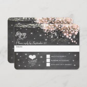 Chalkboard Pink Heart Leaf Tree UAWG RSVP Karte (Vorne/Hinten)