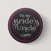 Chalkboard Pink Heart Wedding | Der Onkel der Brau Button (Vorderseite)