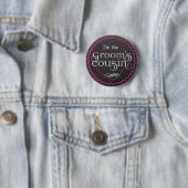 Chalkboard Pink Heart Wedding | Groom-Cousin Button (Beispiel)