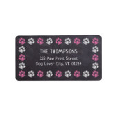 Chalkboard Pink Paw Print Rücksendeadressen-Aufkle Adressaufkleber (Vorne)