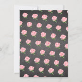 Chalkboard Pink Peonies Rose Spanische Bestätigung Einladung (Rückseite)