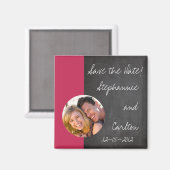 Chalkboard Pink Wedding Magnet (Vorderseite/Rückseite)