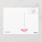 Chalkboard Pink Winged Heart Bike Liebe Postkarte (Rückseite)