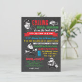 Chalkboard Police Retirement Party Einladungen (Stehend Vorderseite)