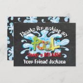 Chalkboard Pool Party Vielen Dank Dankeskarte (Vorne/Hinten)