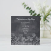 Chalkboard Poppy Empfang Einladung (Stehend Vorderseite)