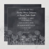 Chalkboard Poppy Wedding Einladung (Vorne/Hinten)