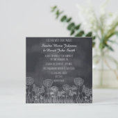 Chalkboard Poppy Wedding Einladung (Stehend Vorderseite)