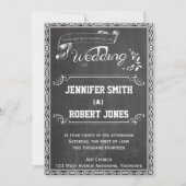 Chalkboard Posh Wedding Einladung (Vorderseite)