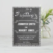 Chalkboard Posh Wedding Einladung (Stehend Vorderseite)