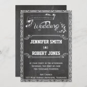 Chalkboard Posh Wedding Einladung (Vorne/Hinten)