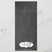 Chalkboard Posh Wedding Menü Menükarte (Rückseite)