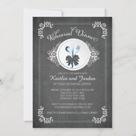 Chalkboard Probe Dinner Party Einladung (Vorderseite)