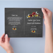 Chalkboard-Programm für Herbst-Burgundy-Blumenblum Flyer (Hand)