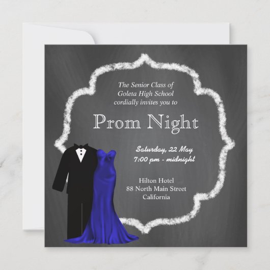 Chalkboard Prom Einladung (Vorderseite)