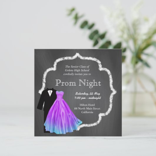 Chalkboard Prom Einladung (Stehend Vorderseite)
