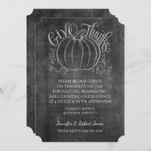 Chalkboard Pumpkin Erntedank Einladung