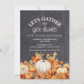 Chalkboard Pumpkin Erntedank Potluck Party Einladung (Vorderseite)