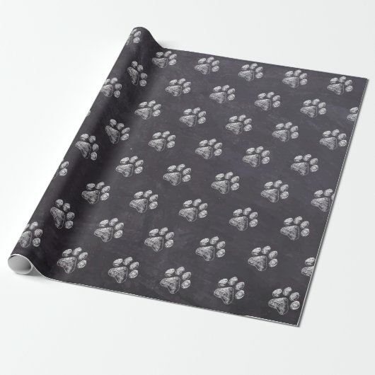 Chalkboard - Puppy Pawty - Hund Birthday Paw Print Geschenkpapier (Ungerollt)