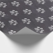 Chalkboard - Puppy Pawty - Hund Birthday Paw Print Geschenkpapier (Ecke)