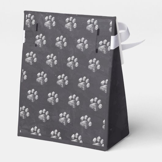 Chalkboard - Puppy Pawty - Hund Birthday Paw Print Geschenkschachtel (Rückseite)