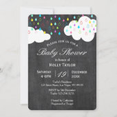 Chalkboard Rainbow Baby Shower Einladung (Vorderseite)