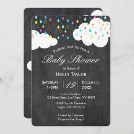Chalkboard Rainbow Baby Shower Einladung