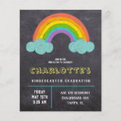 Chalkboard Rainbow Kids Budget Abschluss einladen (Vorderseite)