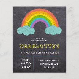 Chalkboard Rainbow Kids Budget Abschluss einladen