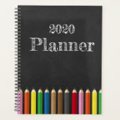 Chalkboard Rainbow Pencil Lehrer Planer (Vorderseite)